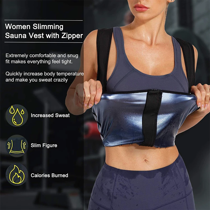 skims shapewear Women Sauna Shaper Vest Thermo Sweat Shapewear Tank Top Slimming Vest Waist Trainer Corset Gym Fitness Hot Workout Zipper Shirt maidenform shapewear