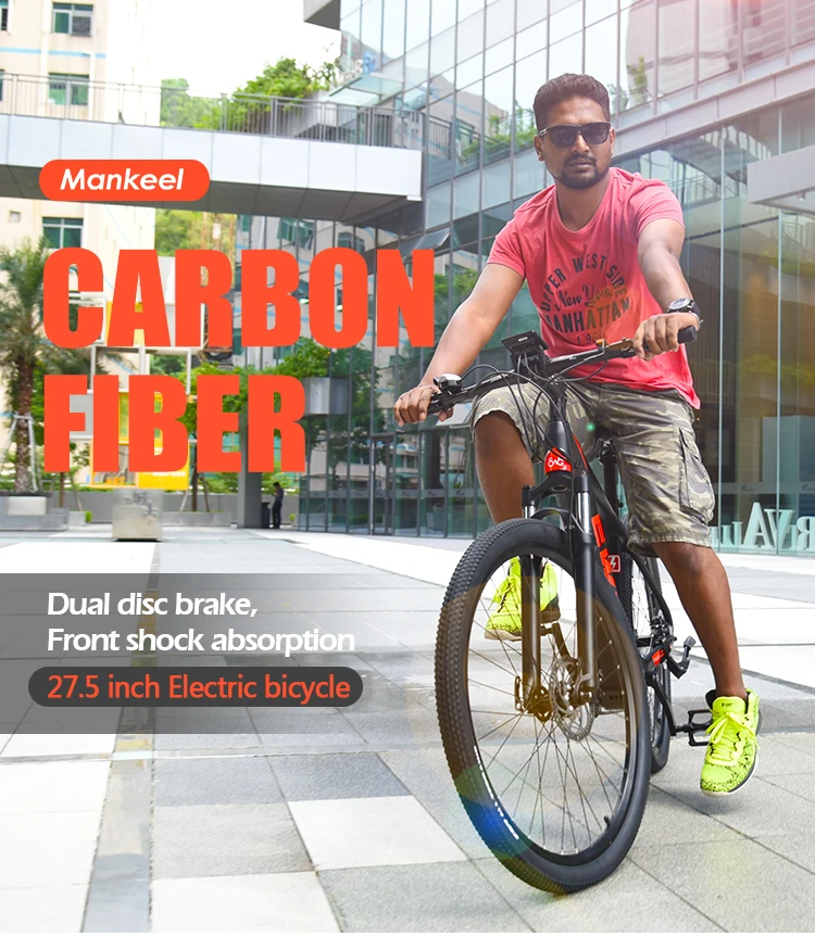 

Mankeel 27.5 inch Bafang carbon fiber mountain power bicycle 36v 250w Color LCD lithium battery Electric mountain electric bike