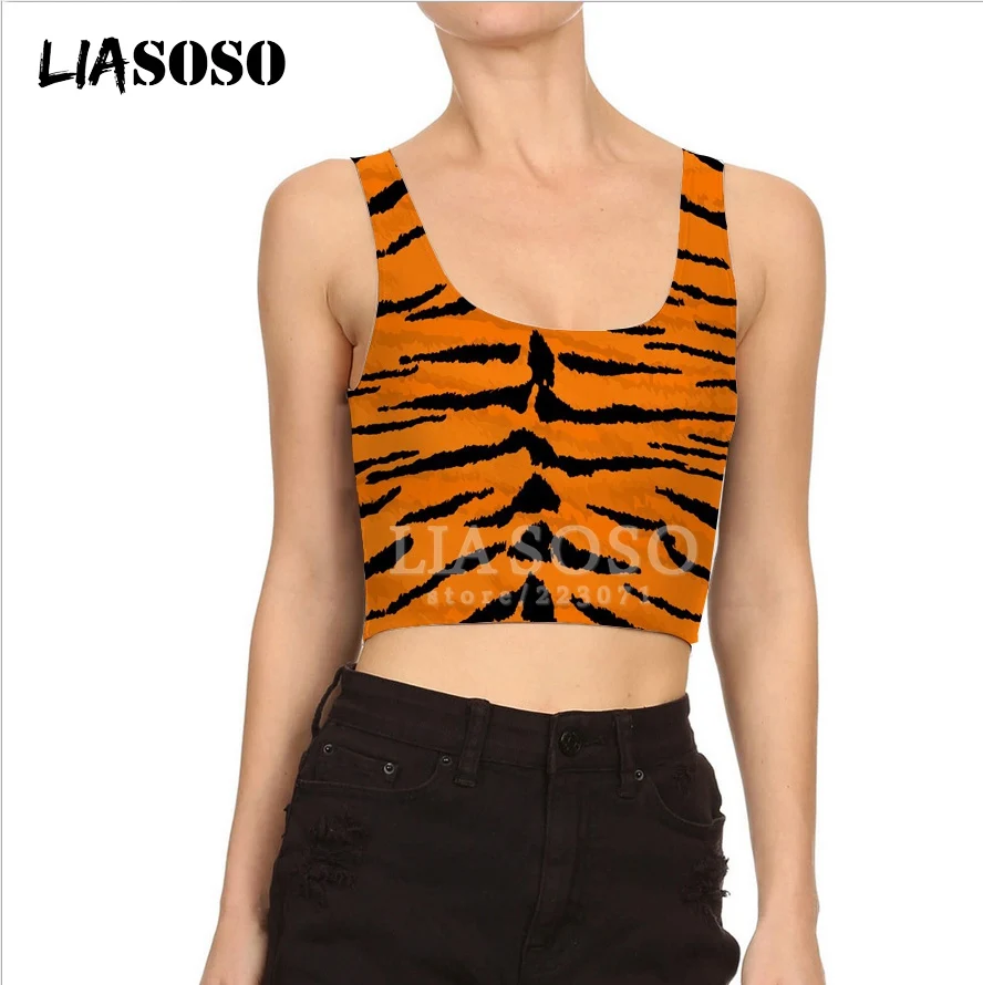 LIASOSO летний женский новый 3D принт Леопард рыбья чешуя змея жилет сексуальный
