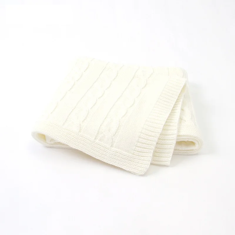 82W527 Cream Одеяло для новорожденных мальчиков и девочек, Вязаное детское Пеленальное ежемесячное детское одеяло, коляска для малыша, Cobertor Infantil - Цвет: 82W527 Cream
