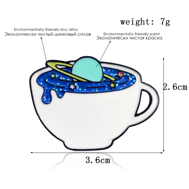 1 шт. эмалированная брошь в виде чашки кофе | Украшения и аксессуары