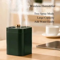 800ml wireless air humidifier ultrasonic dual nozzle humidifier diffuser for home mist maker fogger water humidificador 2000mah
