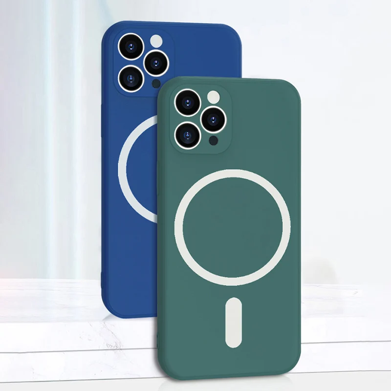 phone case for iphone11 12 iphone 13 pro max case magnetic funda iphone 11 12 pro 13 mini clear magsafing wireless charger cover free global shipping