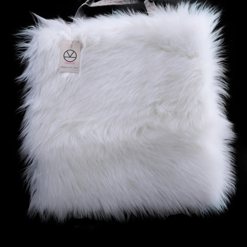 

Универсальный искусственный плюшевый чехол для сиденья, 7 цветов зимняя Автомобильная подушка, квадратная подушка