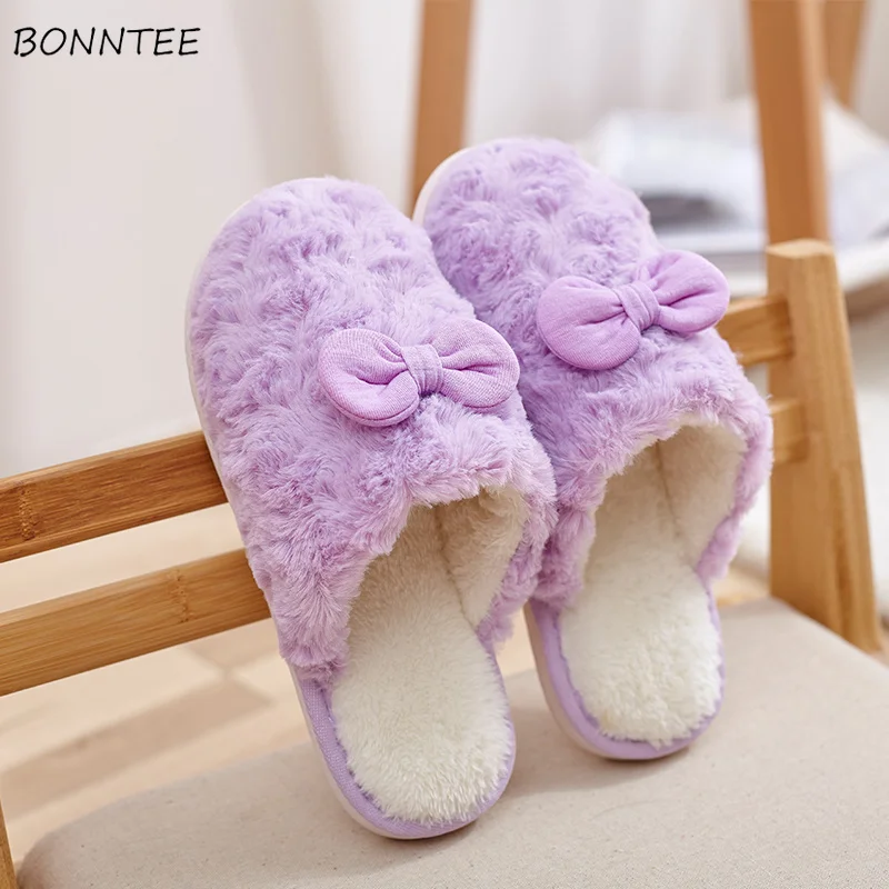 Зимние тапочки женские домашние мягкие Нескользящие милые плюшевые в Корейском