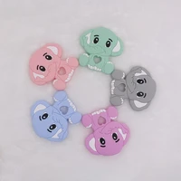 kovict 1pcs elephant baby silicone teether rodent bpa food free silicone teething nursing pacifier clip silicone beads