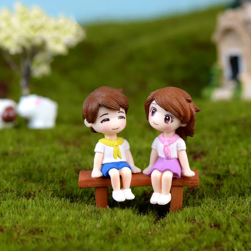 Набор из 3 предметов скамейка искусственный гном миниатюрная сказочная садовая