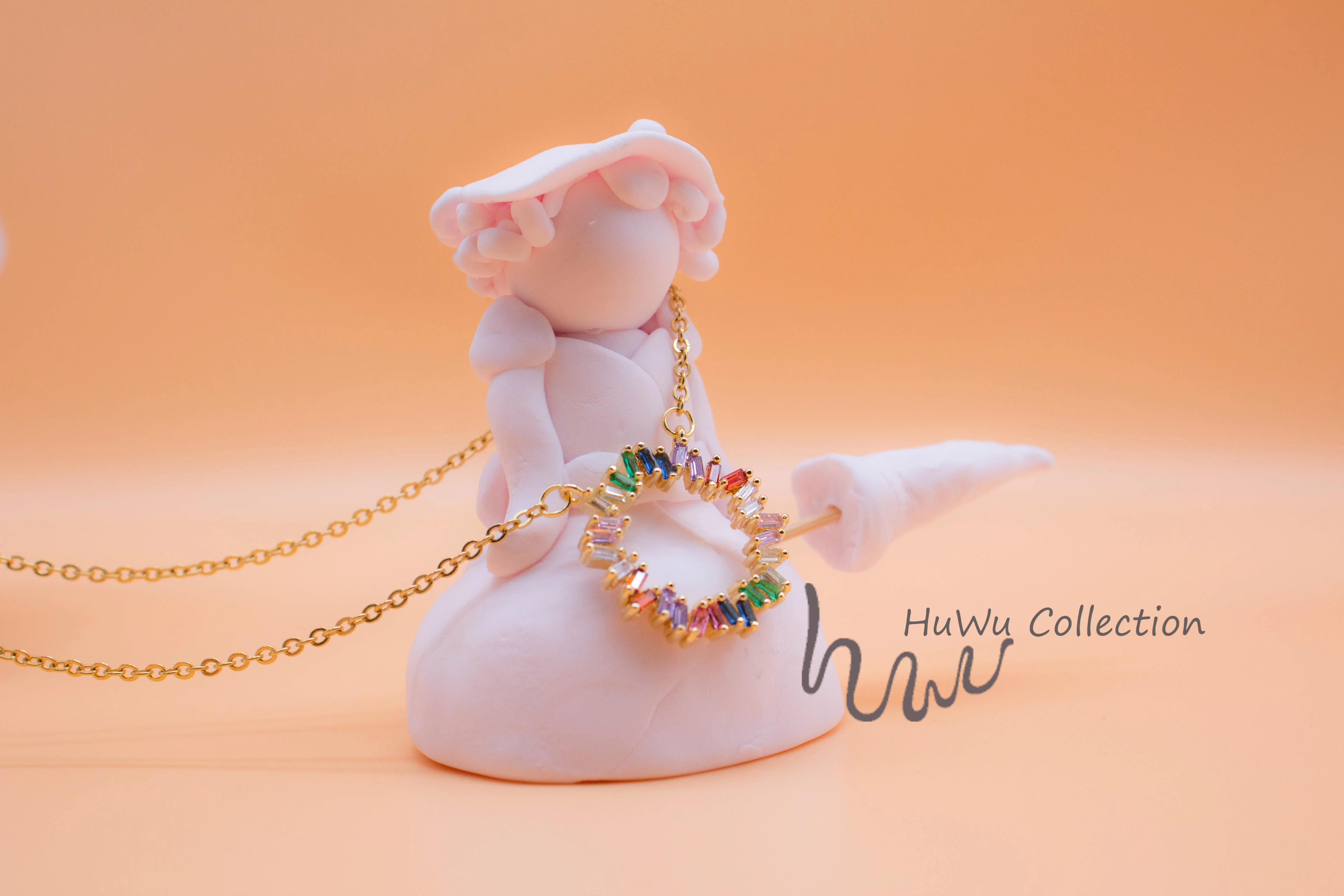 Разноцветное циркониевое ожерелье для женщин радужная Роскошная подвеска с