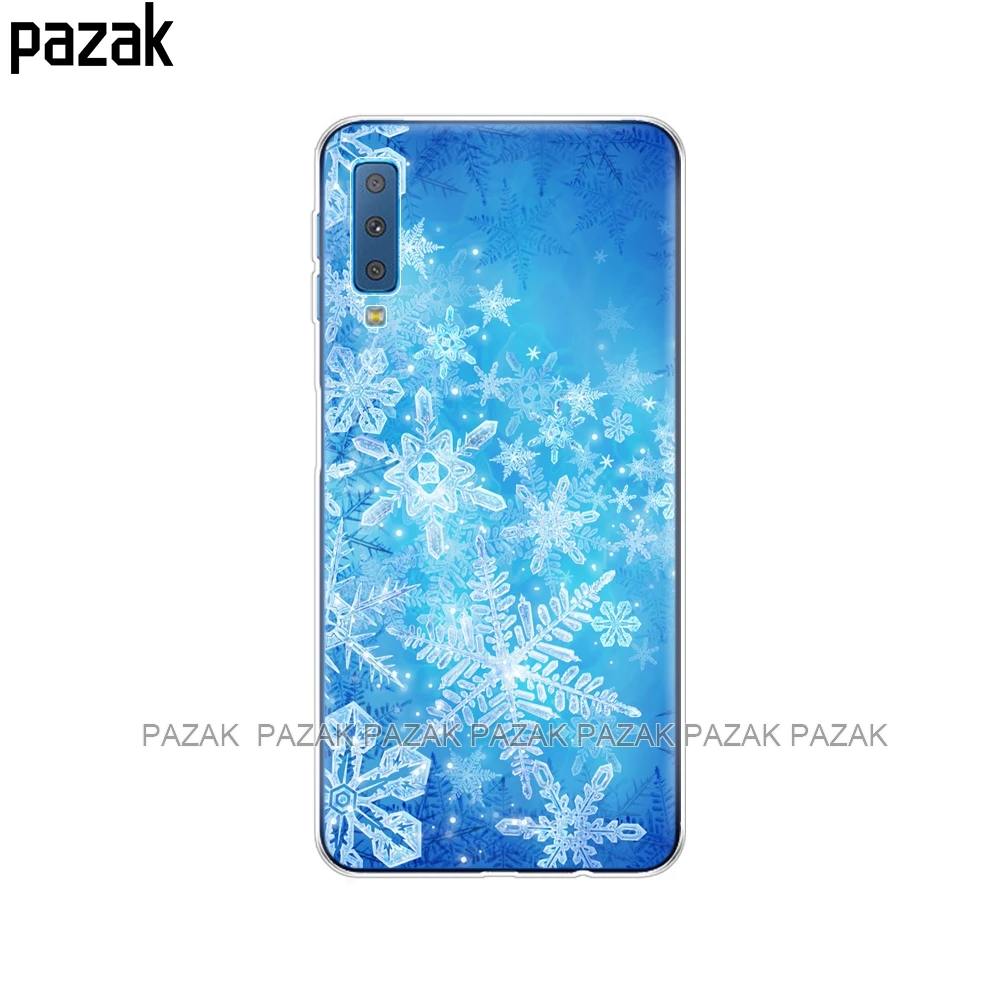 Силиконовый чехол для Samsung Galaxy A7 2018 телефона задняя крышка с красочным принтом A750