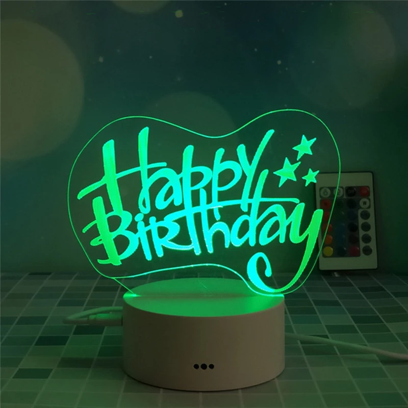 Touch Remote Control Colorful Night Light Multi-shape Acrylic Material Table Lamp Cute Cartoon | Освещение