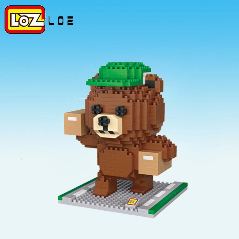 LOZ алмазные блоки курьер медведь детская сборная игрушка для детей строительные