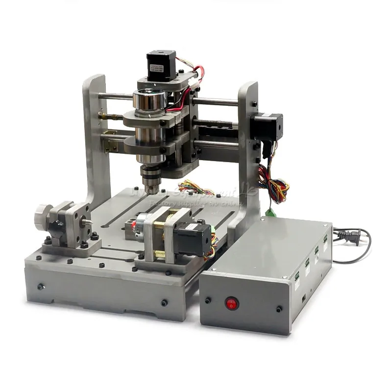 

Mini Lathe Woodworking Machine 4 Axis CNC Wood Router CNC 3D Engraving Machine with Rotary Axis 300W Spindle for PCB Milling
