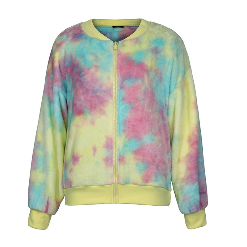 

Foridol casual tie-dye hoodie sweatshirt oversized vintage pullovers women fluffy pockets oversized sweatshirts winter tops 2020
