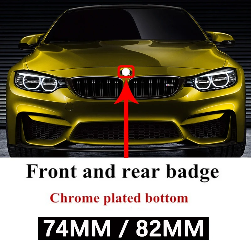 

82mm/74mm Emblem Front Hood Rear Trunk Badge 2Pins For bmw G01 G30 F11 F15 F31 F34 E36 E39 E46 E60 E87 E91 X5 E70 X6 Car Sticker