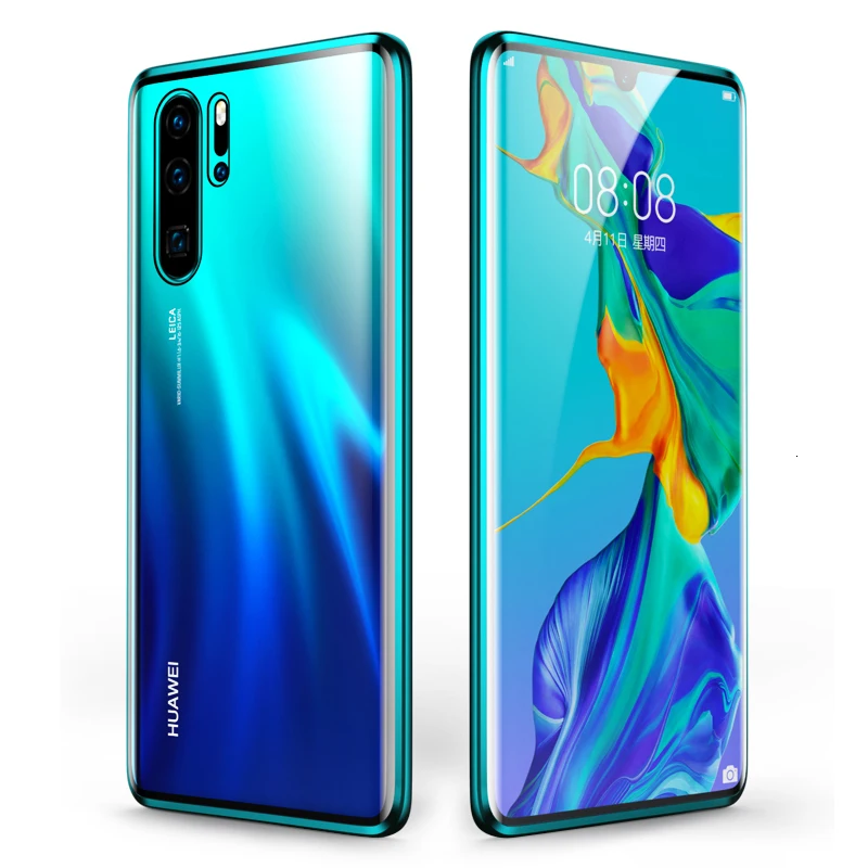 

Double Side 360 Degree Magnetic Adsorption Glass Case For Huawei Honor 20 P30 P20 Lite Pro 10 8X 9X View 20 V20 Phone Case Cover