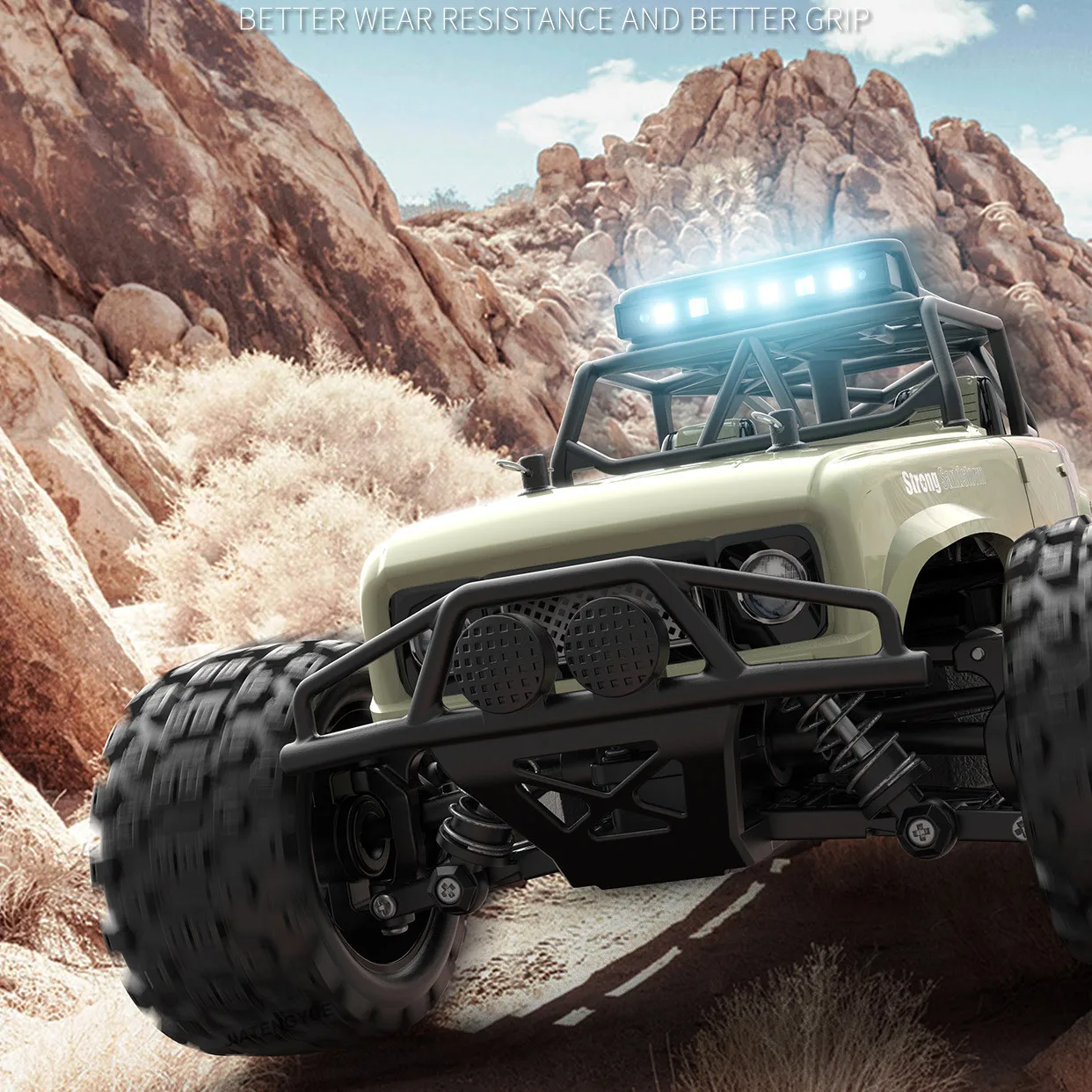 Murah JTY Mainan Mobil RC 40Km/Jam Mobil Remote Control 1:18 Kendaraan Off-Road Mobil Bigfoot Mendaki Batu Dengan Lampu LED Mobil Listrik Untuk Anak-anak