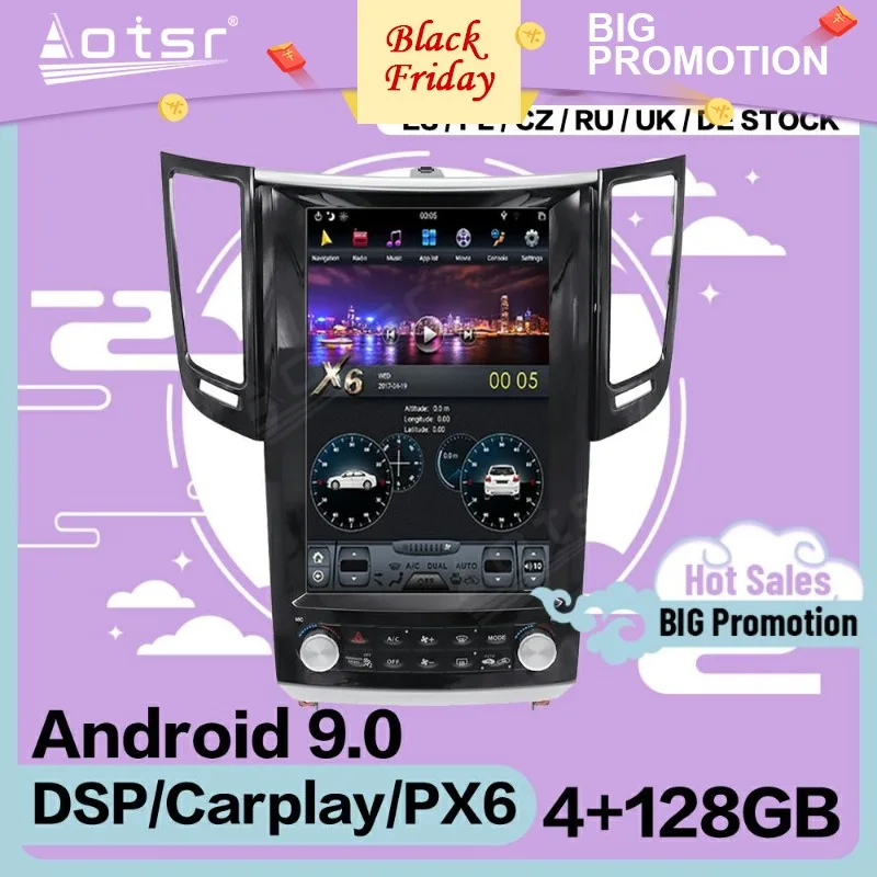 

Мультимедийный стереопроигрыватель на Android 128 с экраном 9,0 ГГц Тесла для Infiniti FX35 2009 2010 2011 2012 2013 GPS навигация аудио радио головное устройство