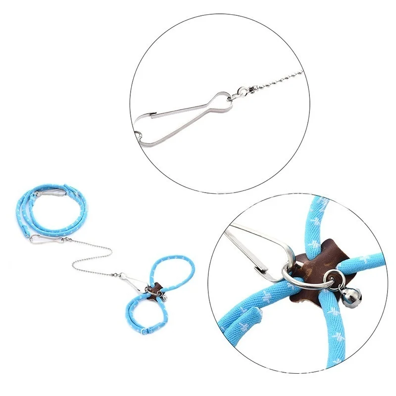 

New Small Pet Adjustable Soft Harness Leash Bird Parrot Mouse Hamster Ferrets Rat Pet Pig Leash