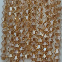 3 4 6mm faceted glass crystal champagne bicone beads loose spacer beads for jewelry making diy bracelet necklace accessories
