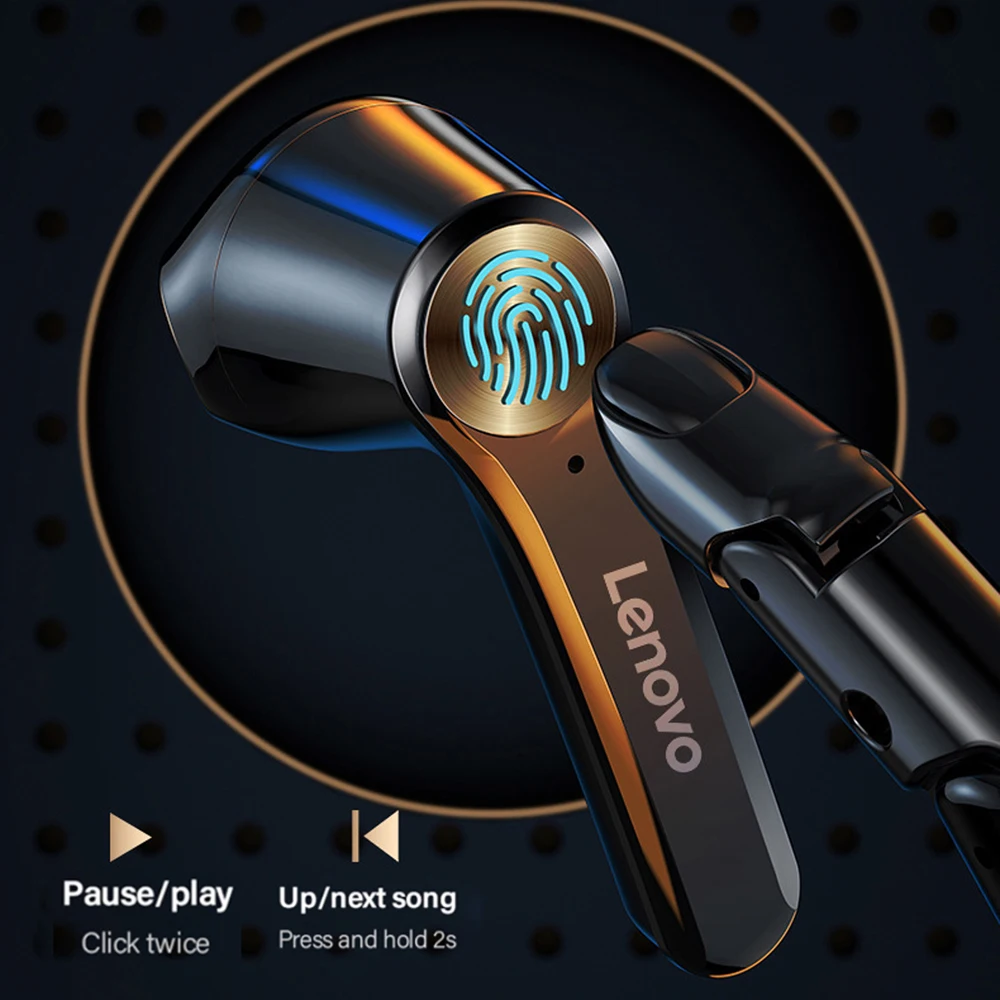 Беспроводные Bluetooth наушники Lenovo QT81 стереозвуковая гарнитура с сенсорной кнопкой