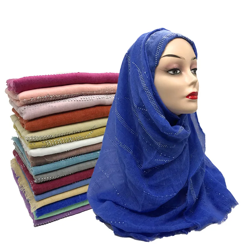 

New Diamonds stripe Malaysia Gauze Hijab Women Islamic Voile Scarves Wraps Long Shawl Ladies Headscarf Muslim Hijabs Lightweight