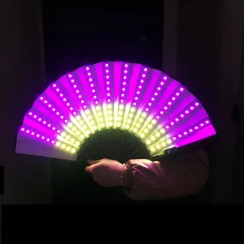 Glow Folding LED Fan Dancing Lights Fan Night Show DJ Fluorescent Bar Night Club Party Gifts Home Decor Color Changing Fan