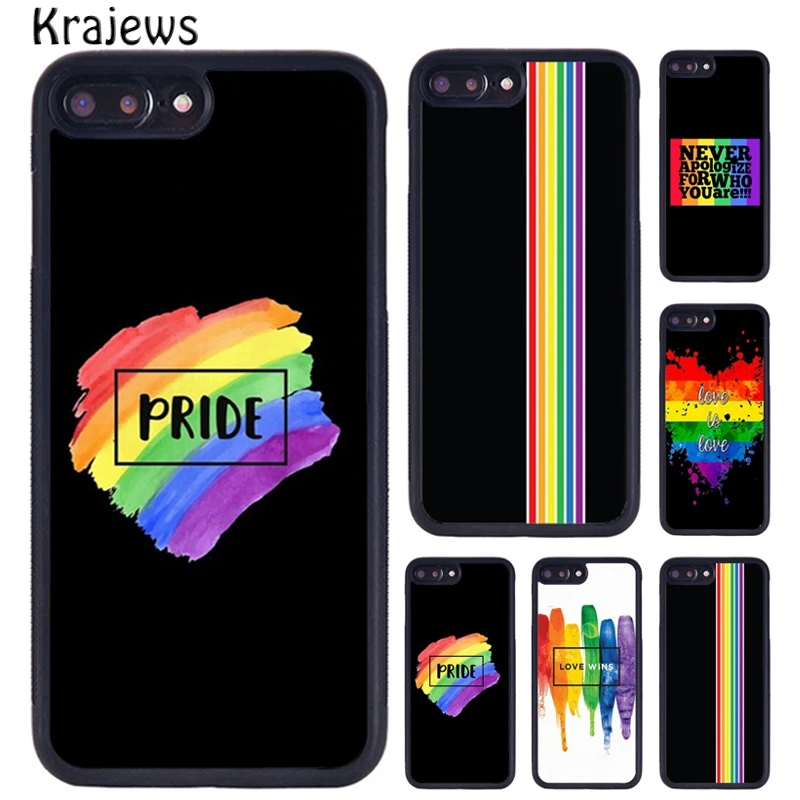 Мягкие чехлы krajew для телефонов с флагом ЛГБТ iPhone X XR XS 11 12 Pro MAX 5 6 6S 7 8 Plus Samsung Galaxy S7 S8