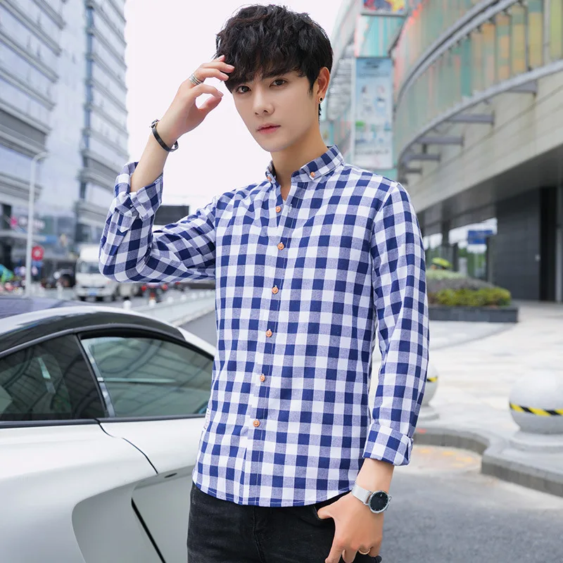 Новая весенняя хлопковая рубашка в клетку с отворотами-это чистая и свежая