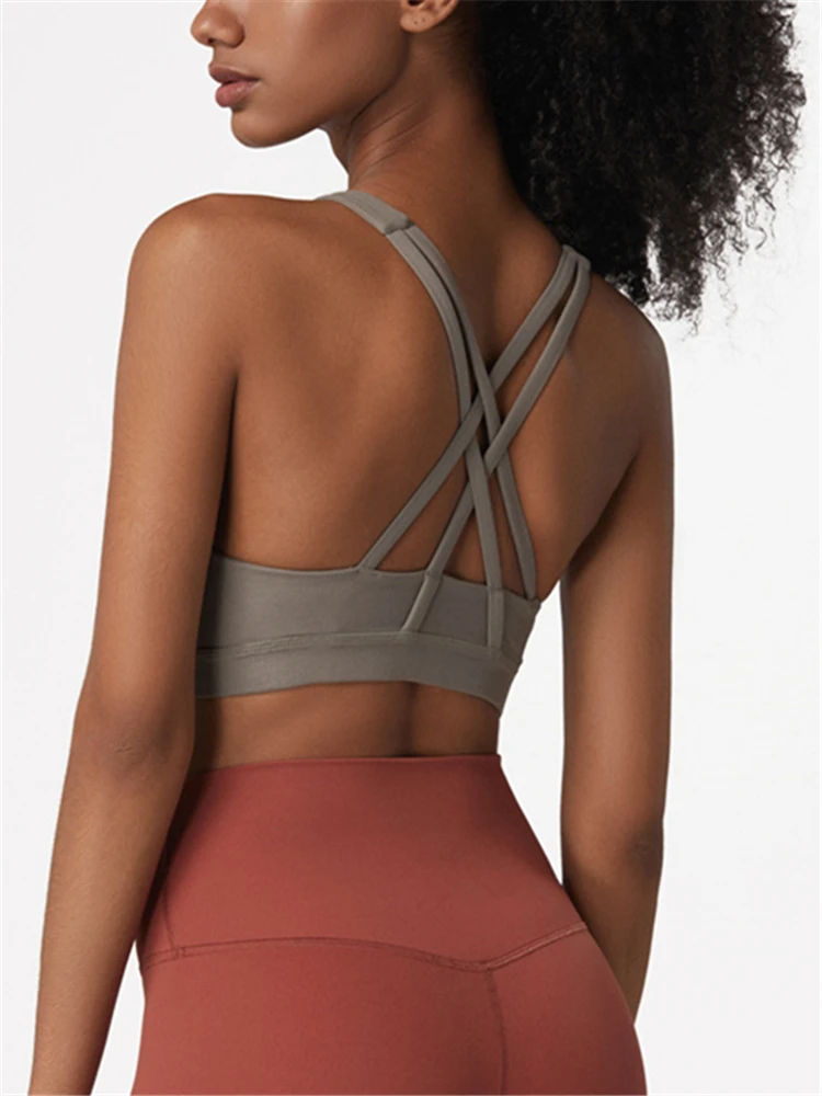 Супермягкий спортивный бюстгальтер Oyoo из матовой ткани Женский ударопрочный