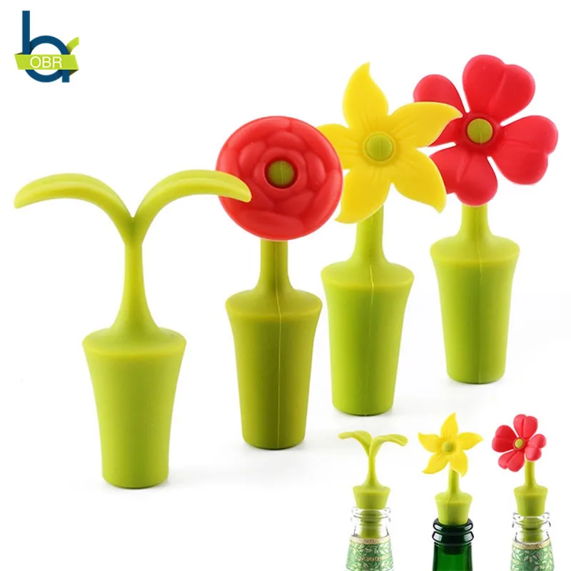 OBR силиконовые красные винные пробки Цветочная пробка для винной бутылки