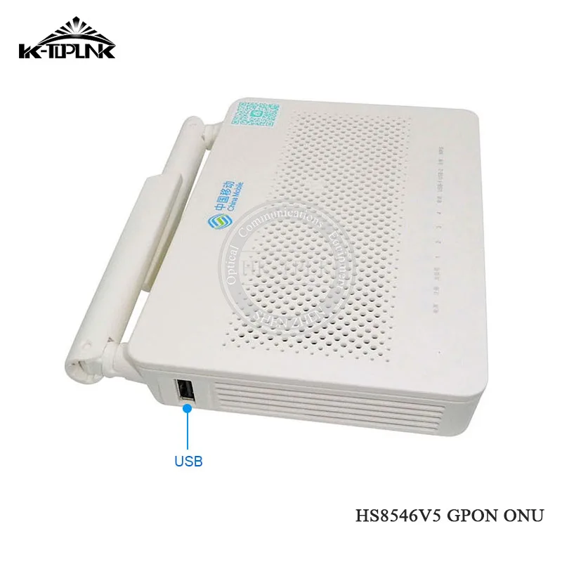Горячие продукты HS8546v5 GPON ONU Оптическая сеть FTTH маршрутизатор 4GE + 1TEL 2USB Wifi