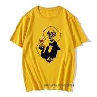 humor t shirt for men skeleton head hellboy christmas tees tops cotton t shirt short sleeve tees plus size costume mexico skull