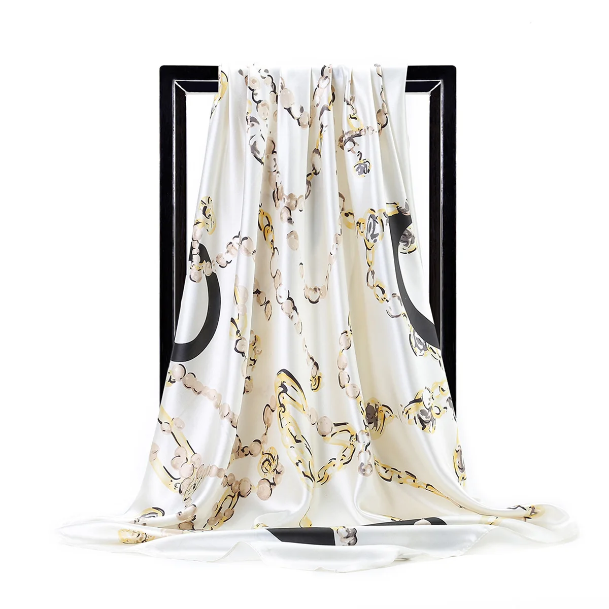 

Silk Scarves Women Foulard 90*90cm Square Head Hijab Scarf For Ladies Shawl Wrap Muffler Pareo Bandanna Female Chiffon Hijab