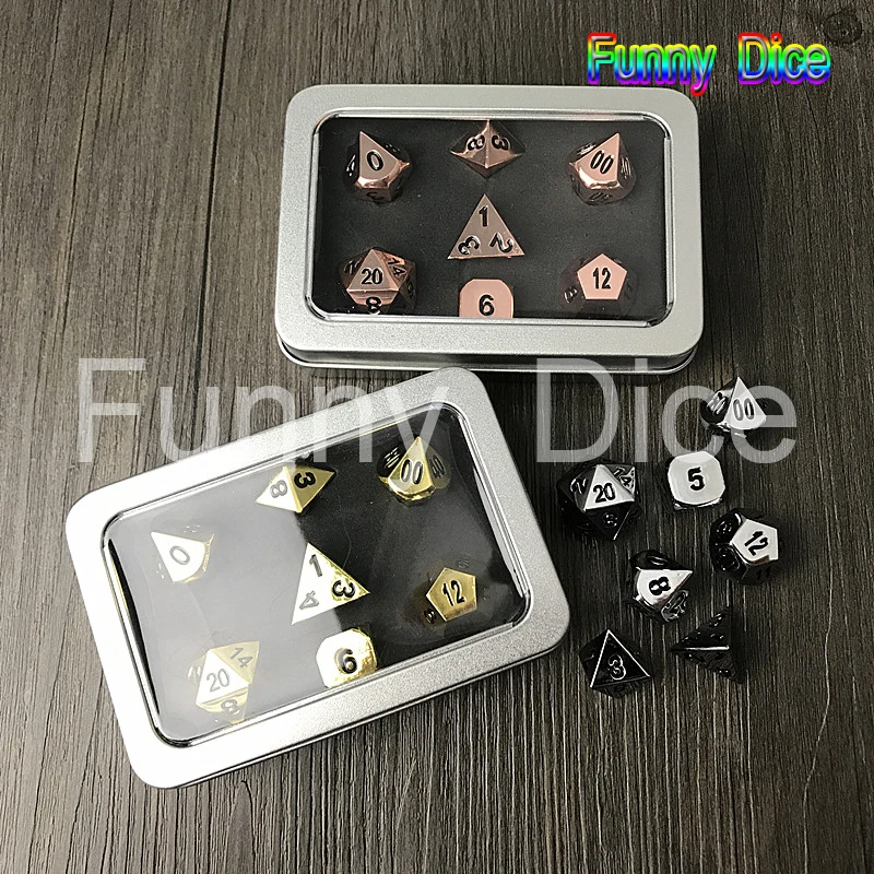 7 шт./компл. металлическая фотография для D4 D6 D8 D10 D12 D20 Side Digital Funny dnd настольная игра