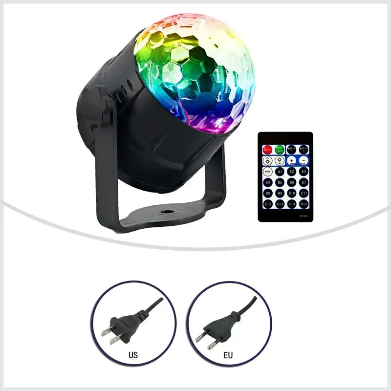 DJ Disco Stage Party 15 Colors LED Ball Light Remote Control Projector Lamp Set Y98E | Лампы и освещение