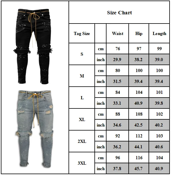 

Mens Jeans Slim Fit Ripped Skinny Jeans Stretch Denim Pants Casual Distressed Trousers Casual Pants for Men Clothing