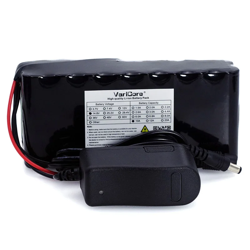 

VariCore 14.8V 10Ah 18650 li-iom battery pack night fishing lamp heater miner's lamp amplifier battery with BMS+16.8V Charger