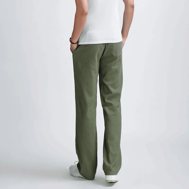 

Summer Breathable Cotton Linen Men Loose Beach Casual Trousers Large Size M-5XL Male Sweatpants Full Length Straight Pants