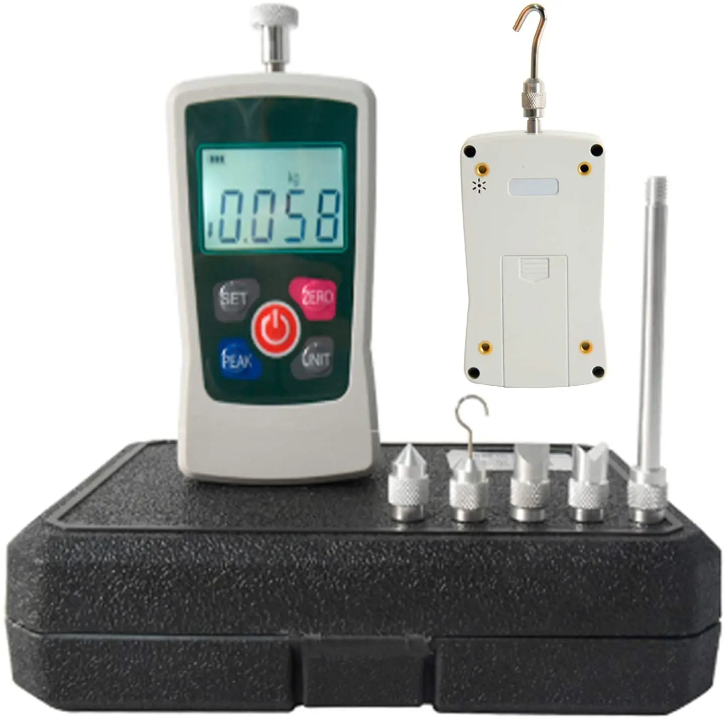 

Digital Push Pull Force Gauge Meter Tester with Max 500N N Kg Lb Oz Four Units Automatic Backlight Buzzer Alarm Function