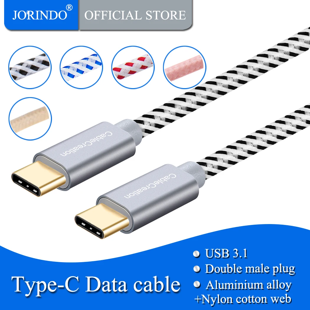 USB-кабель в оплетке jorinдо USB 2 0 Type C (C-C) к зарядному кабелю передачи данных типа (3A)