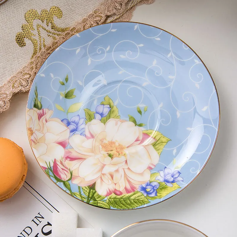 Европейский керамический стаканчик для чая и блюдце с широким горлом большой