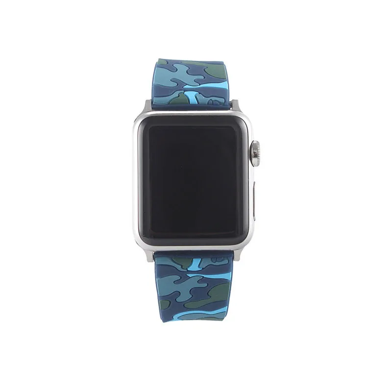 Спортивный силиконовый ремешок fohuas Camo 44 мм 38 мм для Apple Watch, аксессуары для наручных часов, сменный Браслет 42 мм, серия 1, серия 2