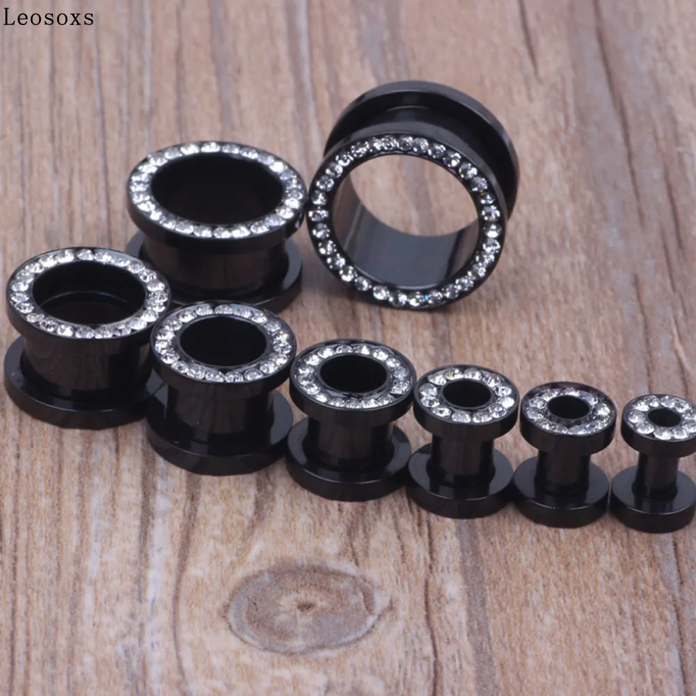 

Leosoxs 1 piece Hot-sale black I-shaped ear amp Ear Plugs and Tunnels
