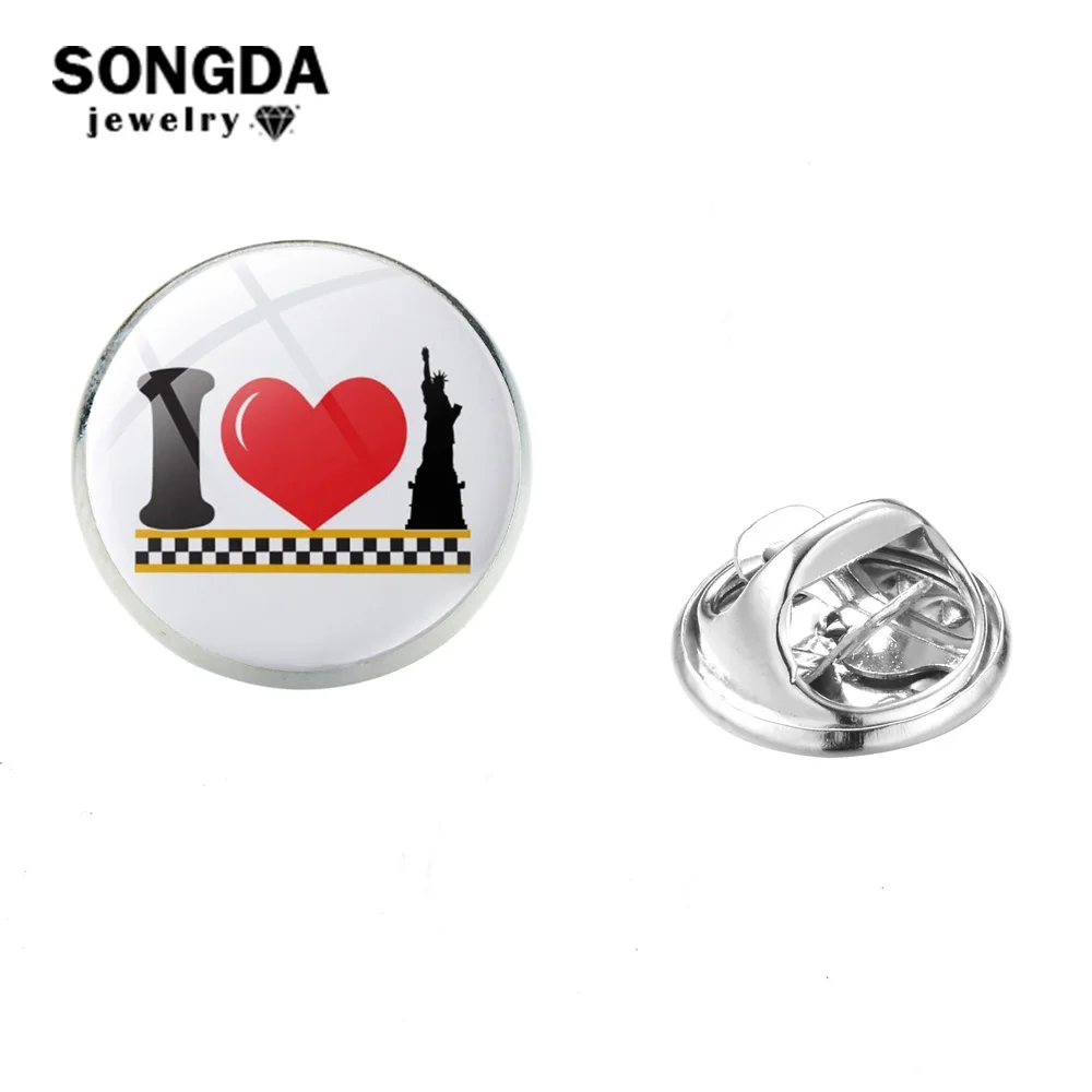 Винтажная брошь SONGDA I Love Freedom Art булавка с изображением статуи Свободы