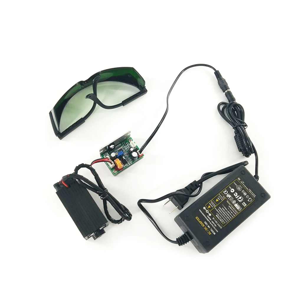 

5.5w 450nm blue laser module, laser engraving machine parts, TTL 5500mw laser tube laser cutting module