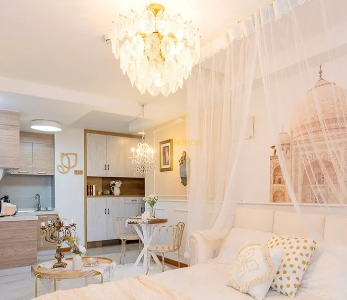 American retro chandelier French court style Italian glass light luxury bedroom guest restaurant cloakroom | Потолочные лампы и
