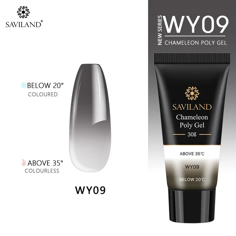 WY09 Saviland 30 г термо полигель для наращивания пальцев Кристальное желе полигель для ногтей Камуфляжный УФ светодиодный твердый гель акриловый строительный гель - Цвет: WY09