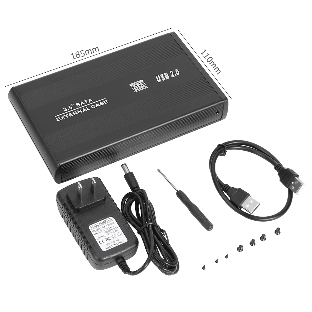 3.5 inch USB 2.0 US 3,5 дюйма HDD чехол USB 2,0 на SATA SSD жесткий диск Корпус 2,5 дюйма USB 3,0 2,0 на SATA адаптер 480 Мбит/с твердотельный жесткий диск коробка - Цвет: 3.5 inch USB 2.0 US