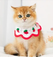handmade wool knitted pet bib japanese cat collar soft comfortable custom cute cat collar