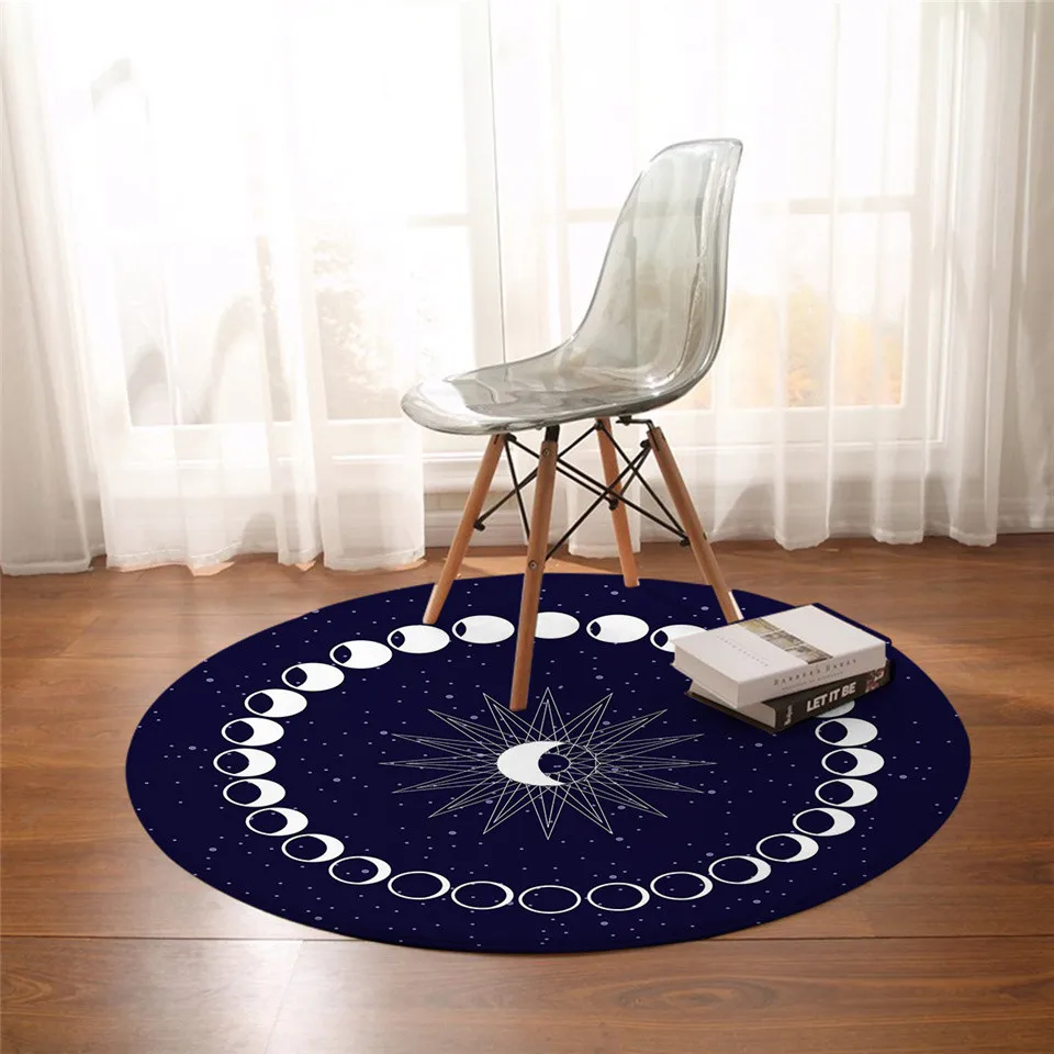 

Beautiful Planet Sun and Moon Patterns Round Rugs Floor Mats Bedroom Living Room Home Decoration